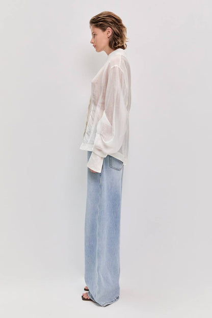 AJ Murphie Linen Blend Tailored Long Sleeve Shirt