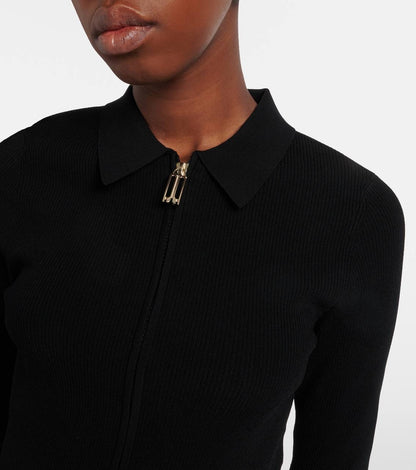VB Mila Stretch-viscose blend Zipped Cardigan Top