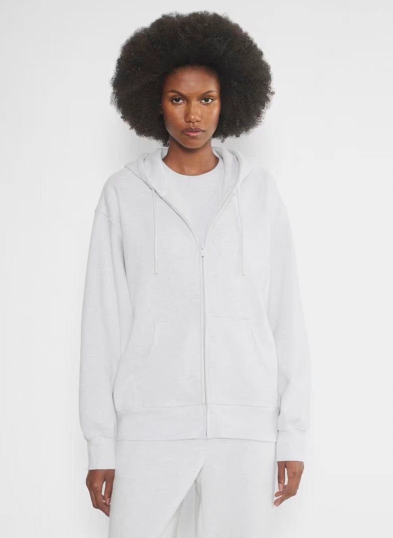 8 Colors! ARZ Cozy Sweatfleece Perfect Zip Cotton-blend Hoodie Jacket