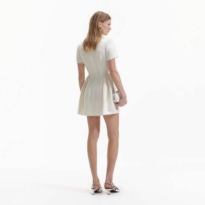 SP Cream Boucle Short Sleeve Mini Dress