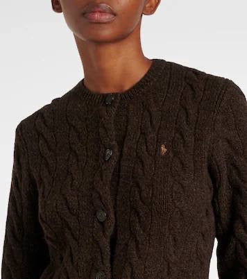 5 Colors! RL Cotton Cable Knit Crewneck Cardigan