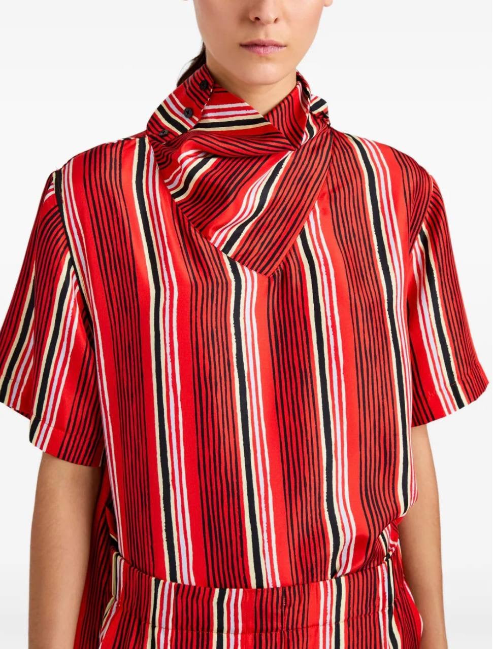 PS Amira Silk Shirt | Drawstring Pants | Striped Set