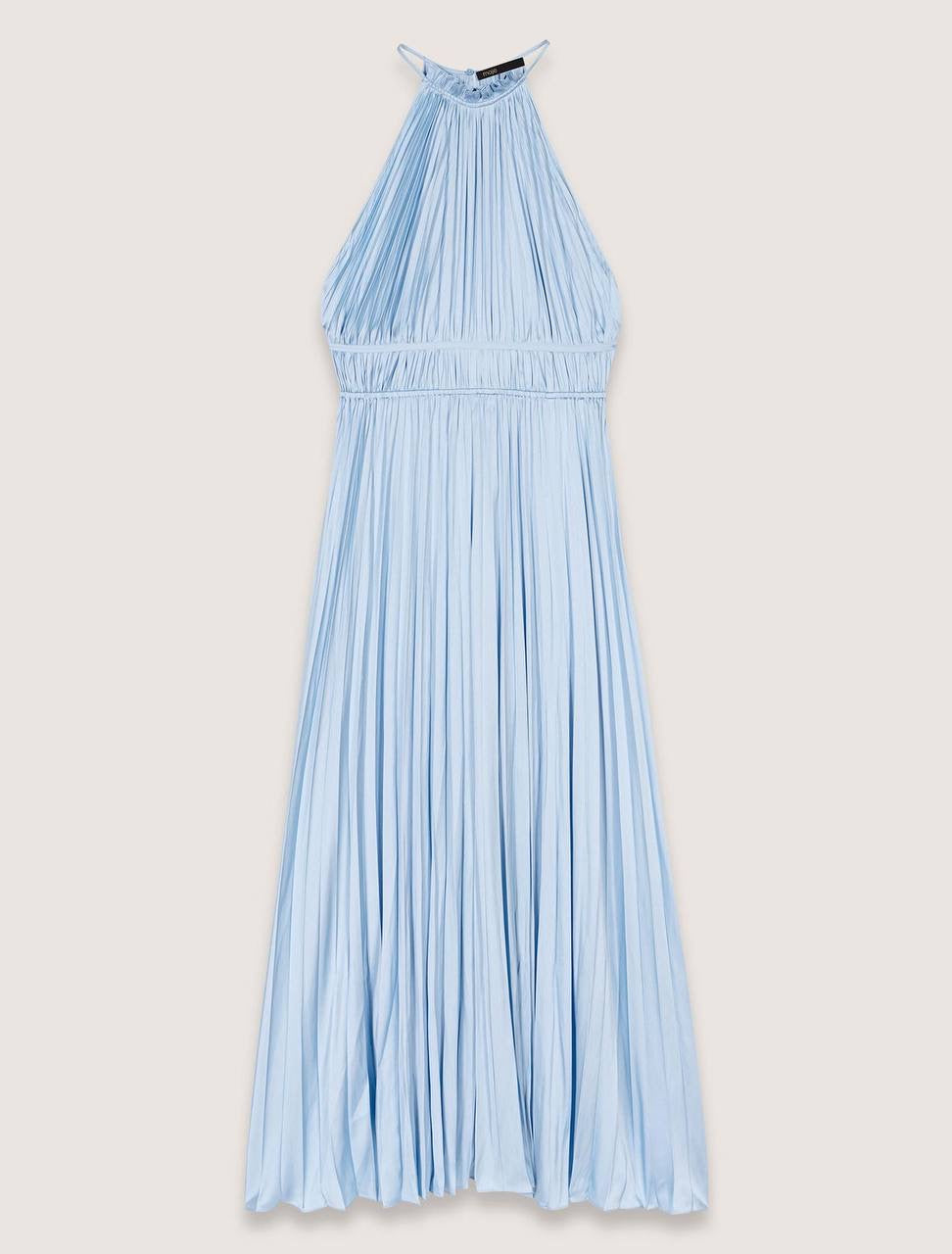 MJ Pleated Halter Neck Midi Dress