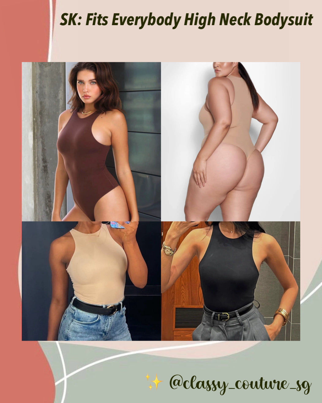 SK Fits Everybody High Neck Bodysuit One Piece