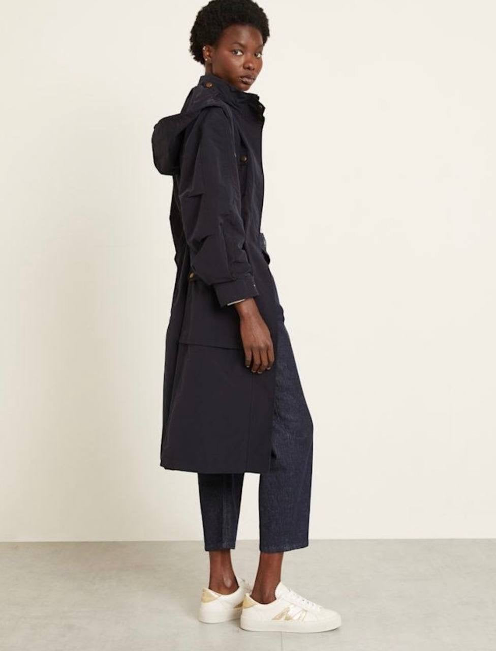 MC Nantes Hooded Gabardine Shell Parka Long Jacket Coat