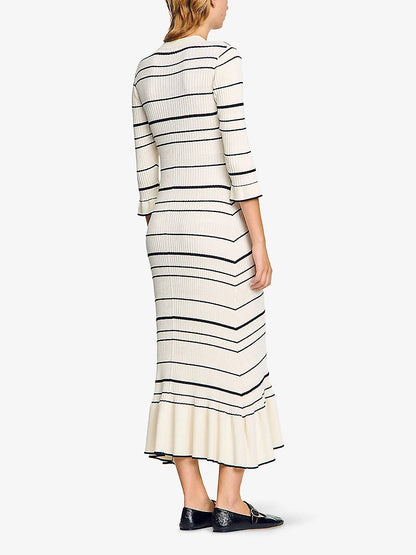 SD Stripy Knit Maxi Dress in Striped Viscose-Blend