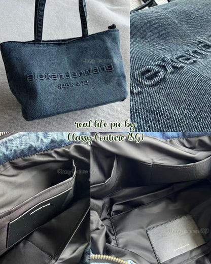 AW Denim Medium Cotton Shoulder Bag in Pike Hobo & Punch Tote