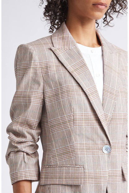 VB Clayton Plaid Dickey Jacket in Beige Raisin Multi