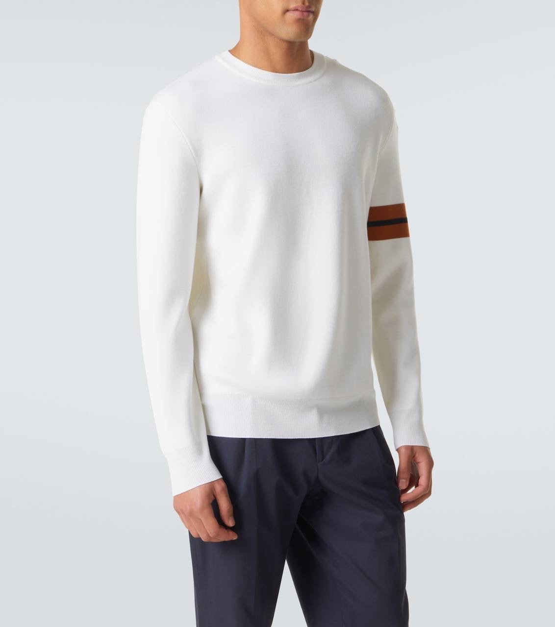 2 Colors! ZN Men’s High Performance Wool Crewneck Jumper Sweater w/ Stripe Detail