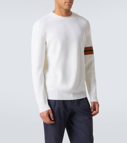 2 Colors! ZN Men’s High Performance Wool Crewneck Jumper Sweater w/ Stripe Detail