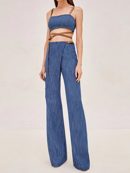 ALX Kent Wide Leg Denim Pants