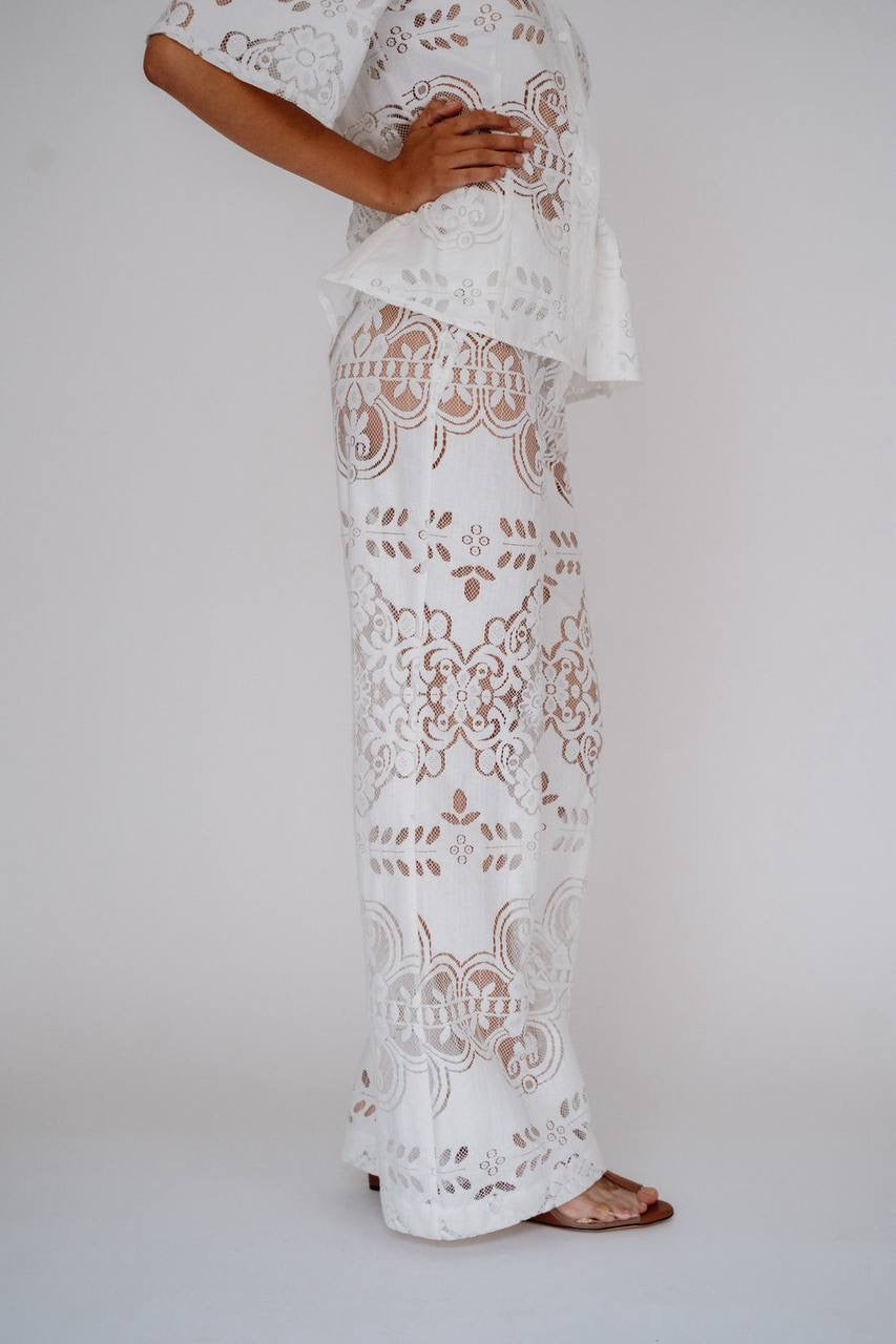 ML Tillie Shirt | Charlie Pants | Sheer Cotton-blend Lace Set