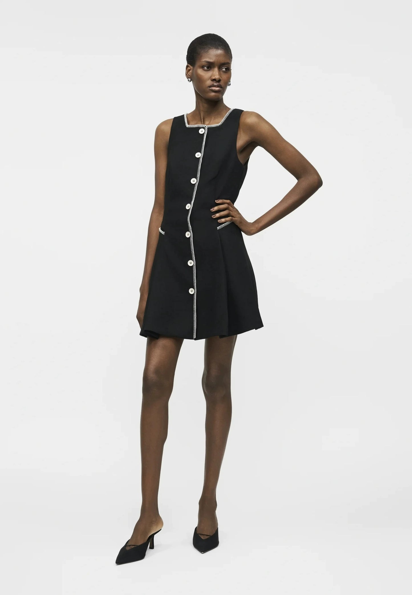 SG Boat Neckline Tailored Jacket | Long Vest Mini Dress | Mid-rise Ankle Pants | Set