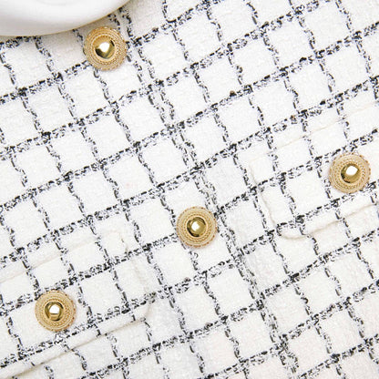 SP White Check Sequin Boucle Mini Dress
