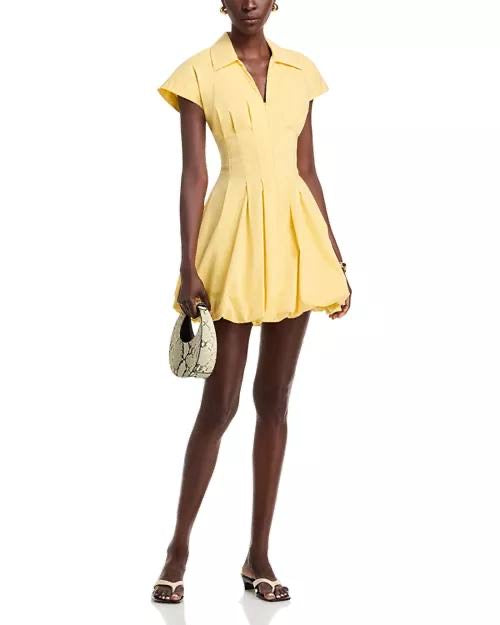 SK Yellow Lirinne Bubble Cotton-blend Mini Dress