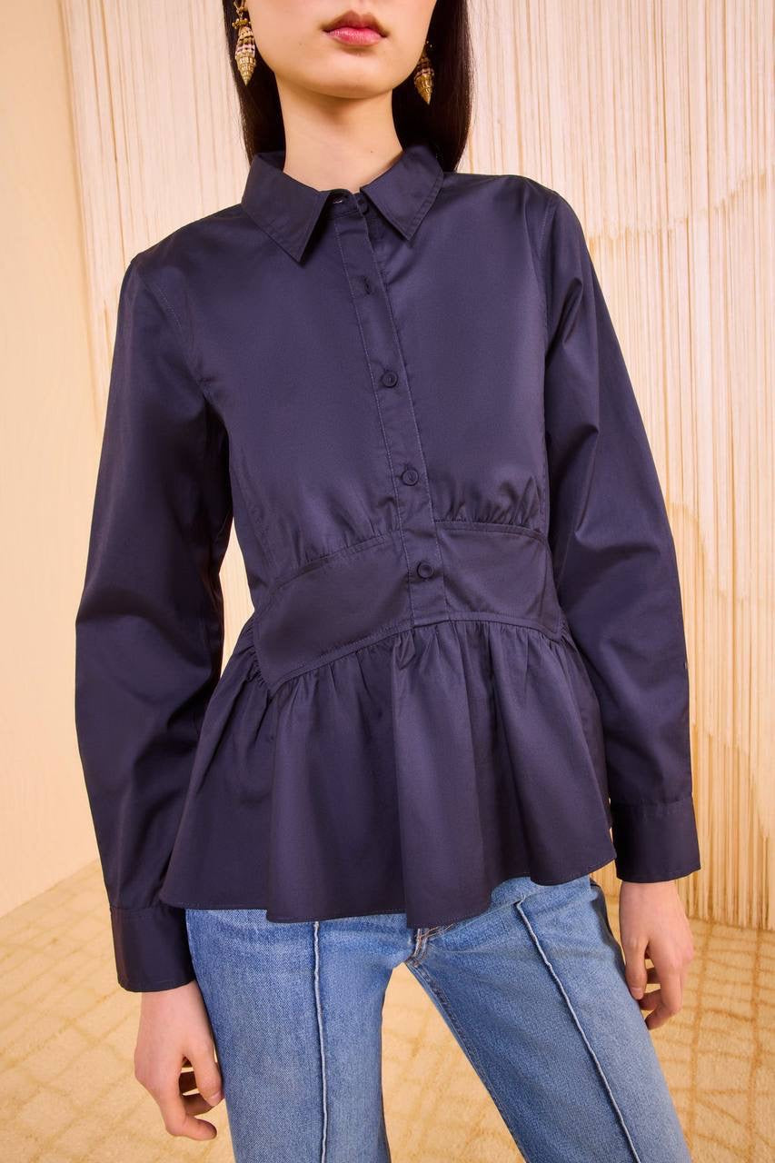 UJ Juna Long Sleeve Peplum Blouse Top