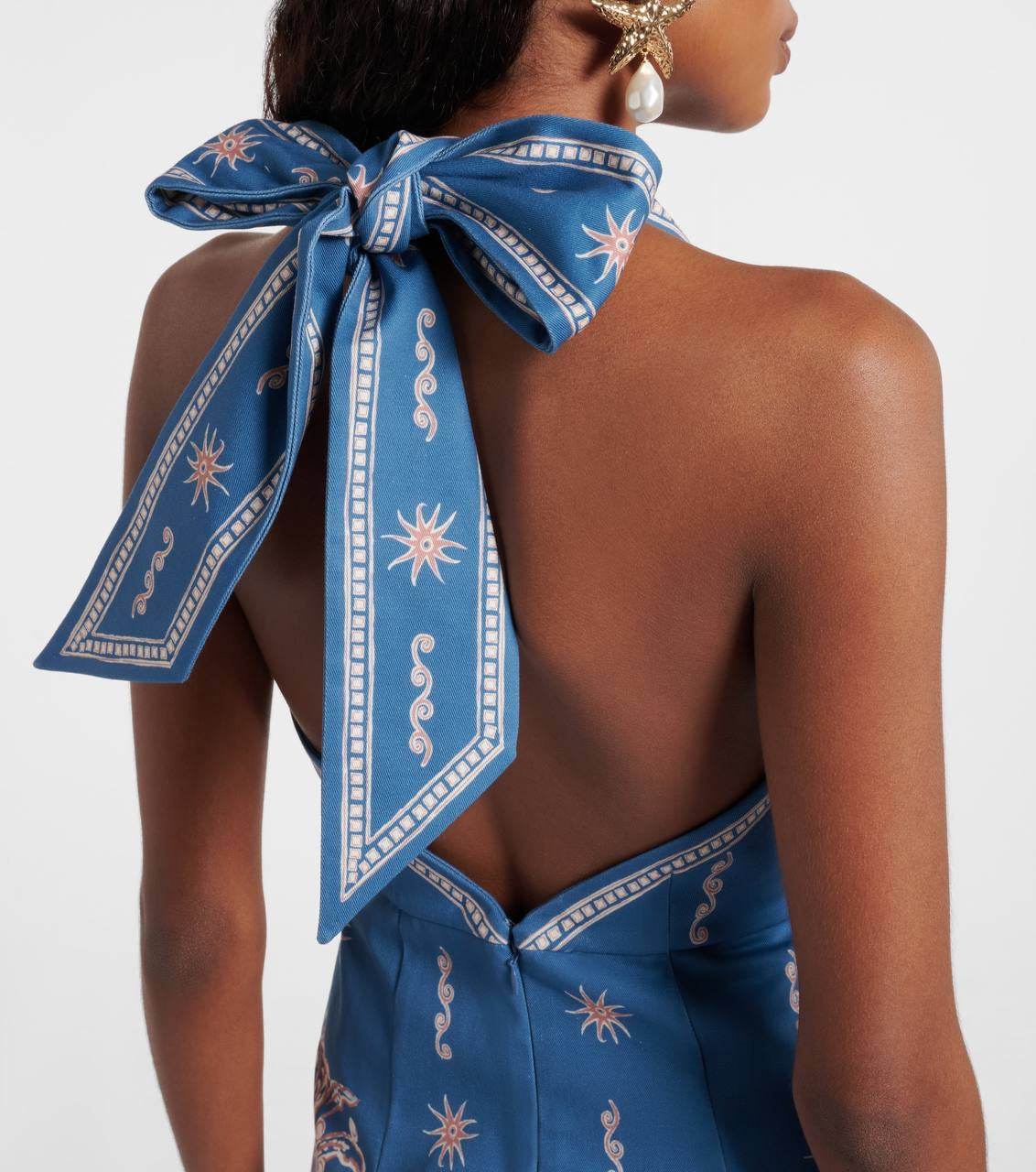 ALM Acacia Halter Ribbon Tie Mini Dress