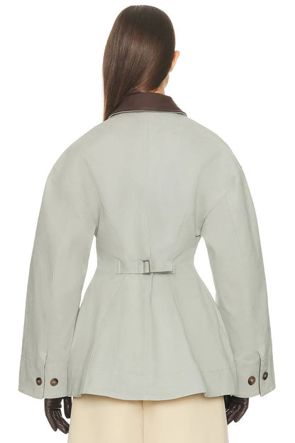 HS The Lady Hunting Cotton-blend Jacket With Faux Leather Collar