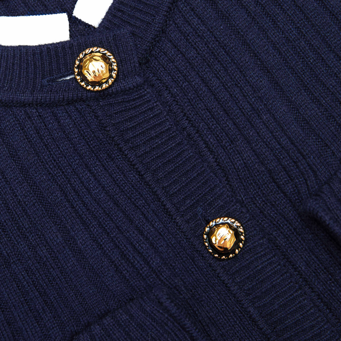 SP Navy Knit Belted Taffeta Midi Dress