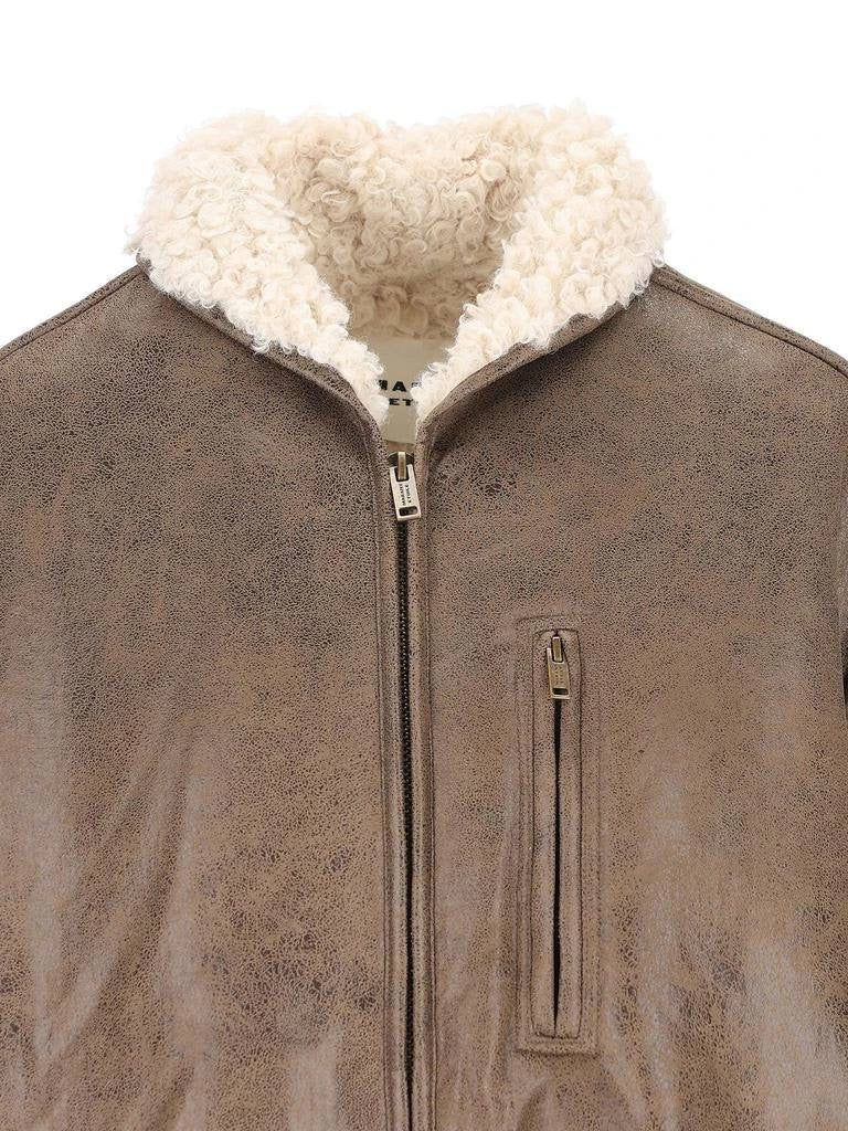 IM Evina Faux-Leather Shearling trimmed Jacket / Short Coat