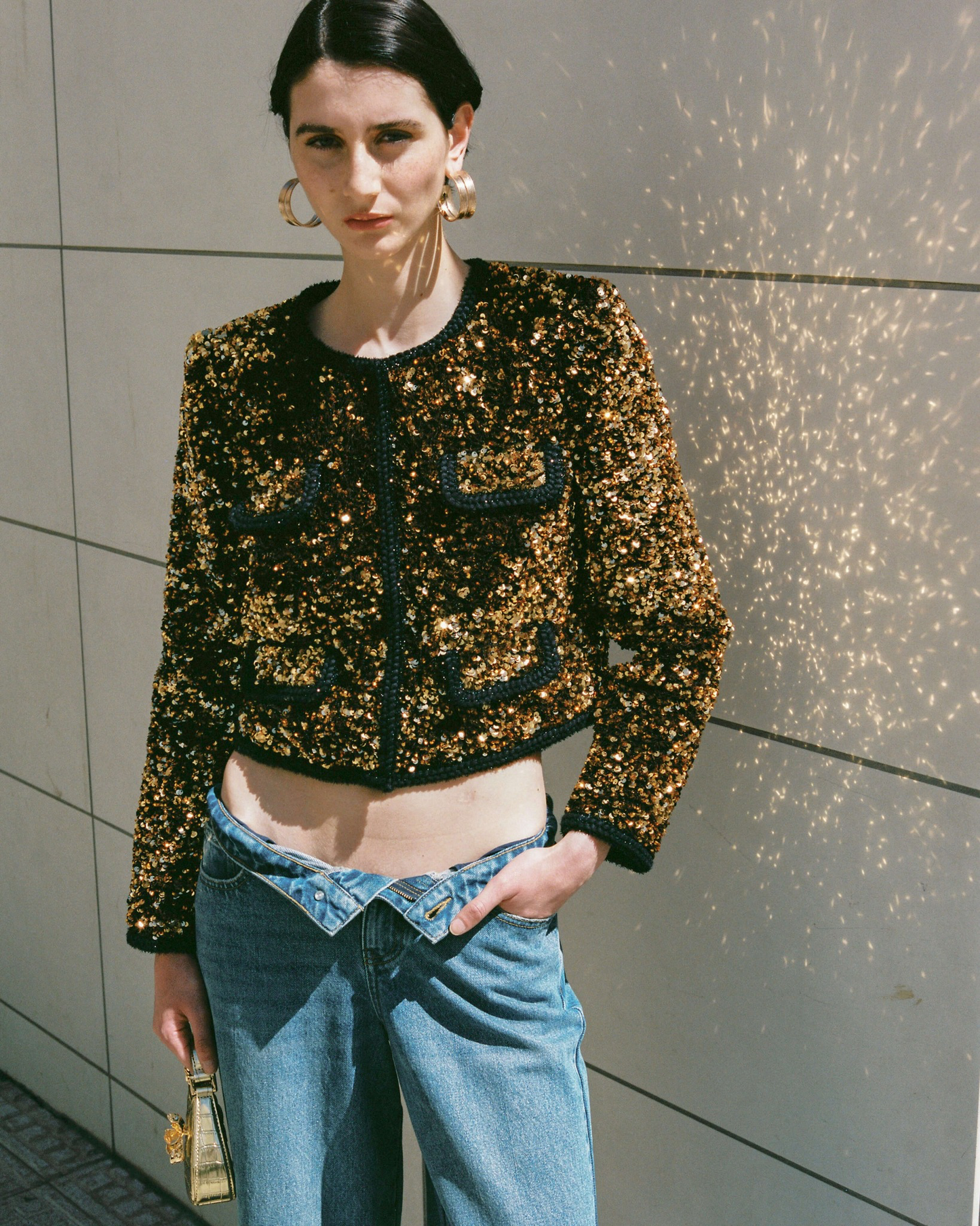 SALE! SP Gold Sequin Cropped Jacket