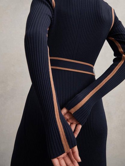 RS Ella Colour Block Jumper Belted Midi Dress