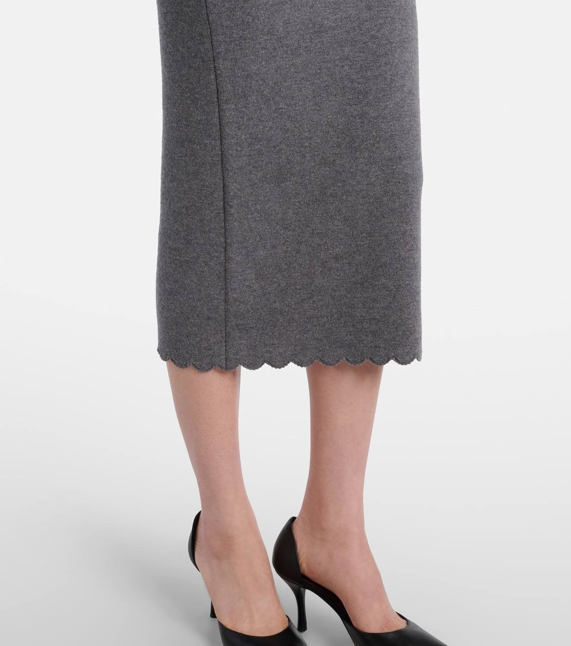 SP Grey Peplum Knit Midi Dress