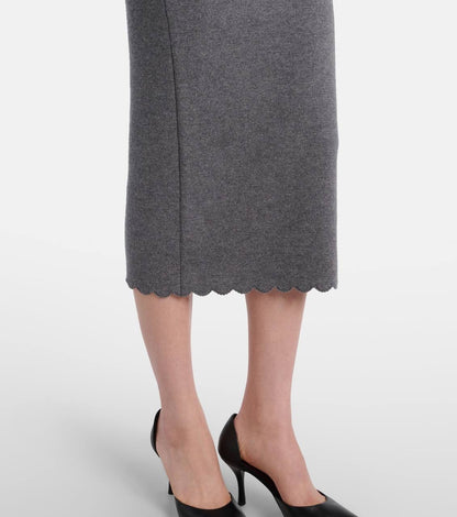 SP Grey Peplum Knit Midi Dress