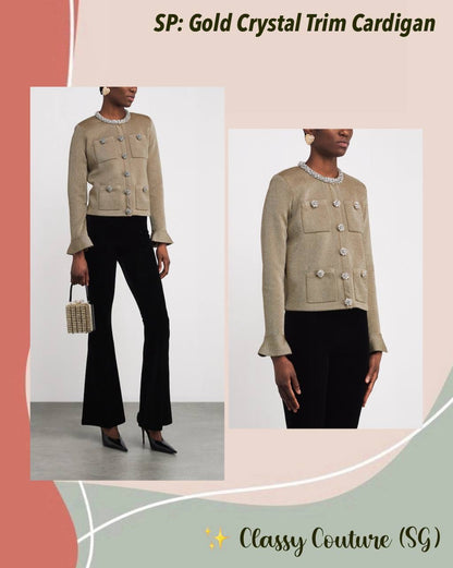 SP Gold Crystal Trim Cardigan
