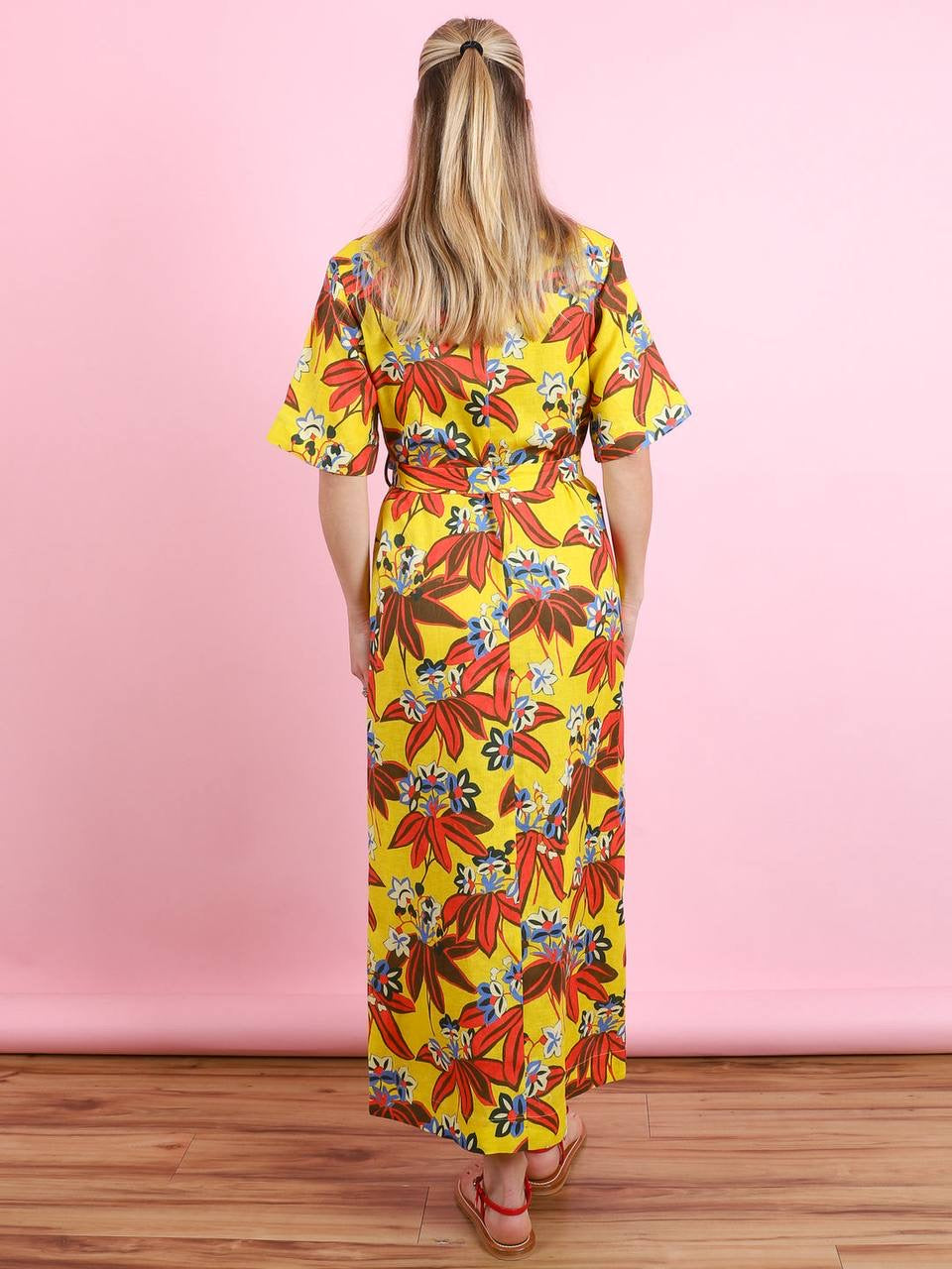 ALM Leo Embroidered Shirtdress Midi Dress