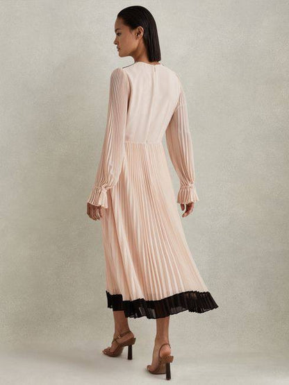 RS Priya Pleated Belted Midi Dress