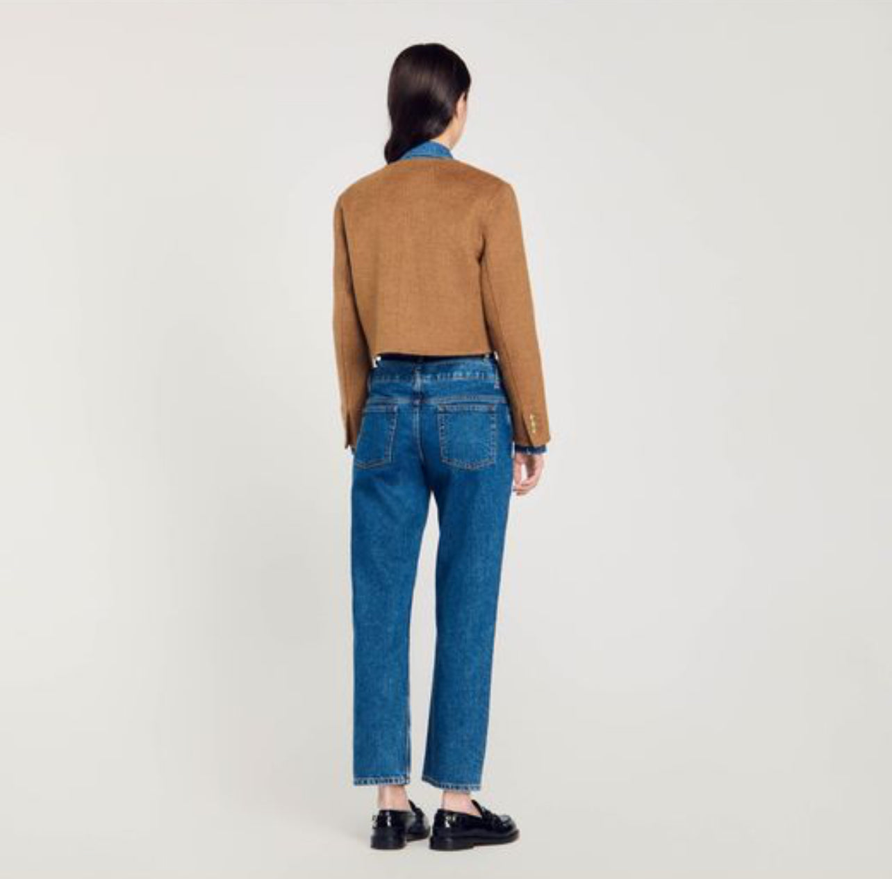 SD Cropped Button-Down Felted Wool-Blend Jacket