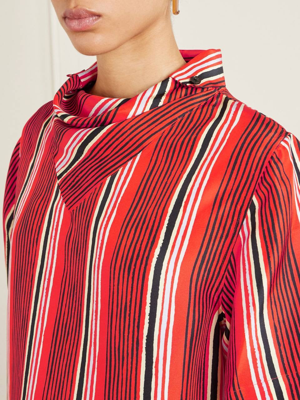 PS Amira Silk Shirt | Drawstring Pants | Striped Set