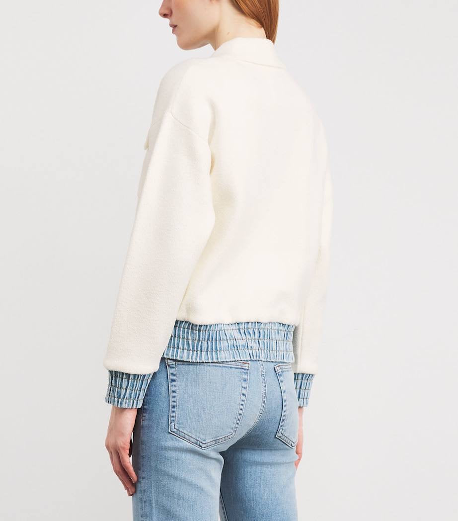 SD Bouclé Denim-Trim Cardigan Jacket
