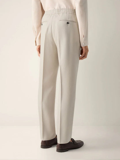 ZN Men’s Oasi Lino Premium Linen Pant with interior Drawstring