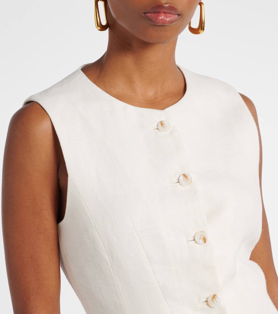PSE Matilda Gilet Linen Vest Top | Midi Column Skirt | Set