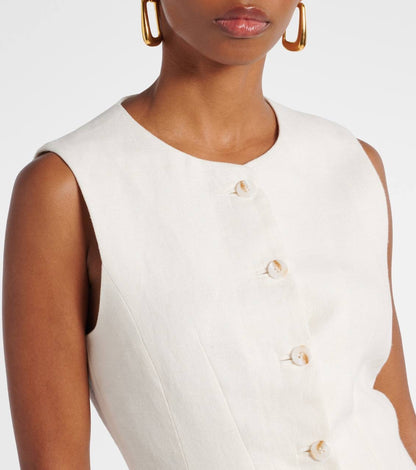 PSE Matilda Gilet Linen Vest Top | Midi Column Skirt | Set