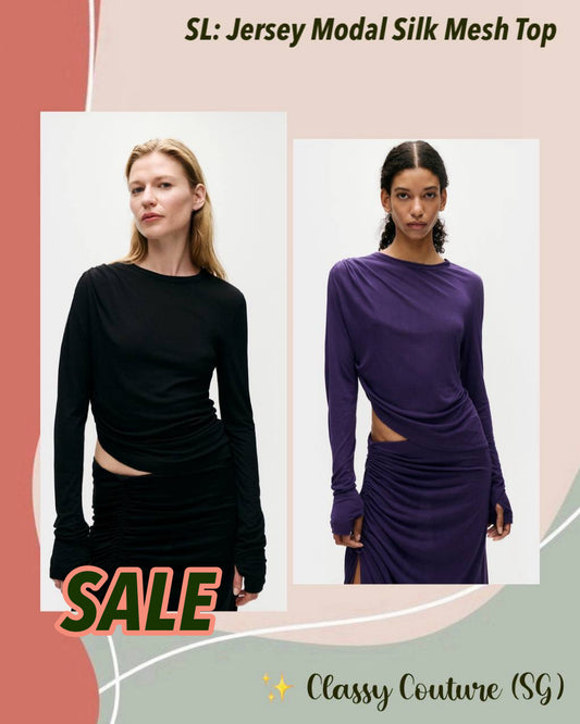 SALE! SL Jersey Modal-silk Drape Long Sleeved Top
