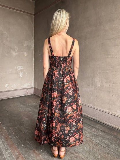 CC Pheobe Bustier Silk-linen Midi & Mini Dress