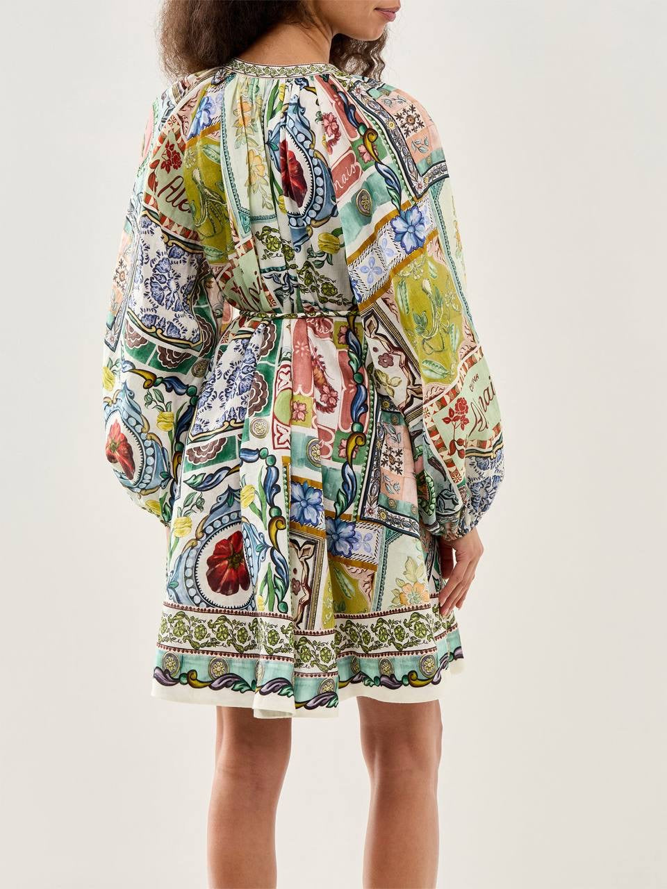 ALM Tommasina Ramie Tie Mini Dress Shirtdress