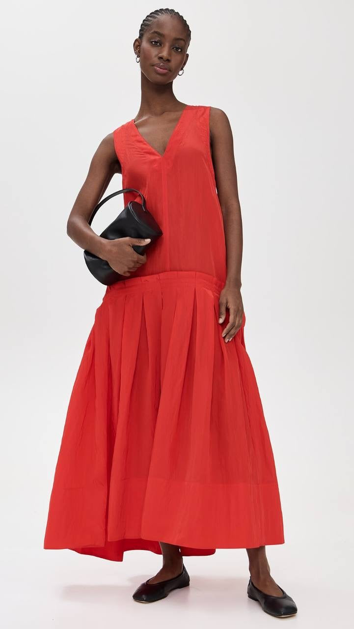 LM Kiki V-neck Drop Waist Viscose-blend Maxi Dress