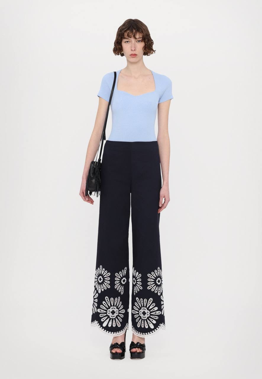 MJ Moka Rib Knit Sweetheart Shirt Top