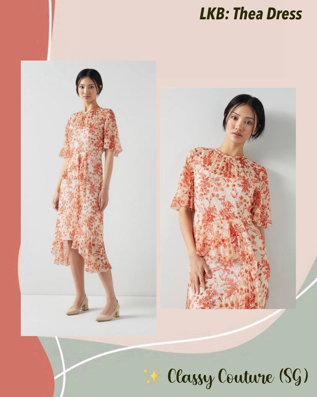 LKB Thea Silk-Viscose Midi Dress