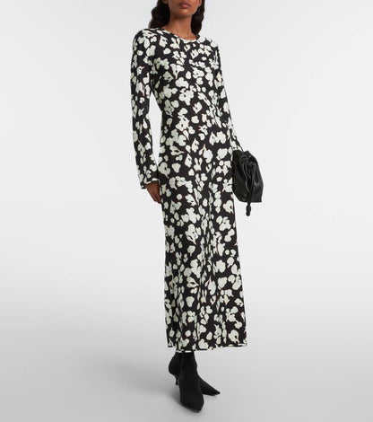 PS Waverly Floral-Print Belted Rayon-blend Jersey Midi Dress