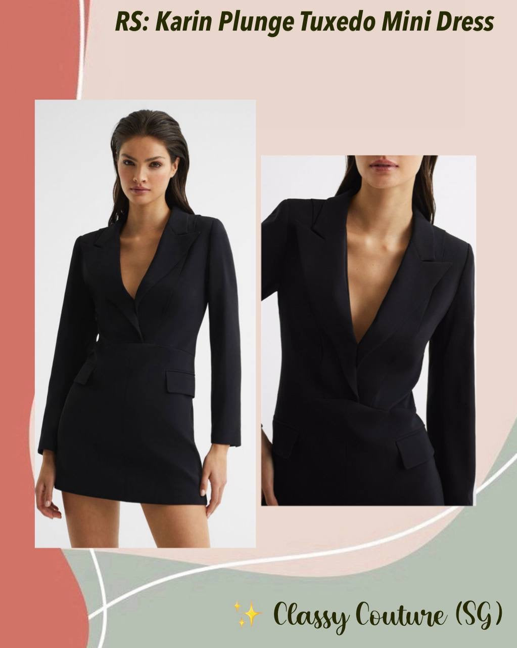 RS Karin Plunge Tuxedo Mini Dress