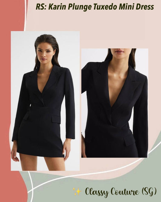 RS Karin Plunge Tuxedo Mini Dress