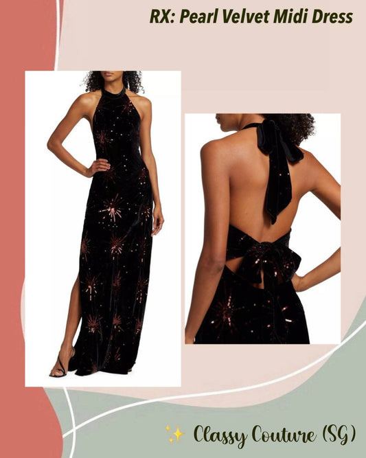 RX Pearl Velvet Midi Dress