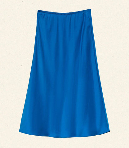 DN Elowena Blue Silk Midi Skirt