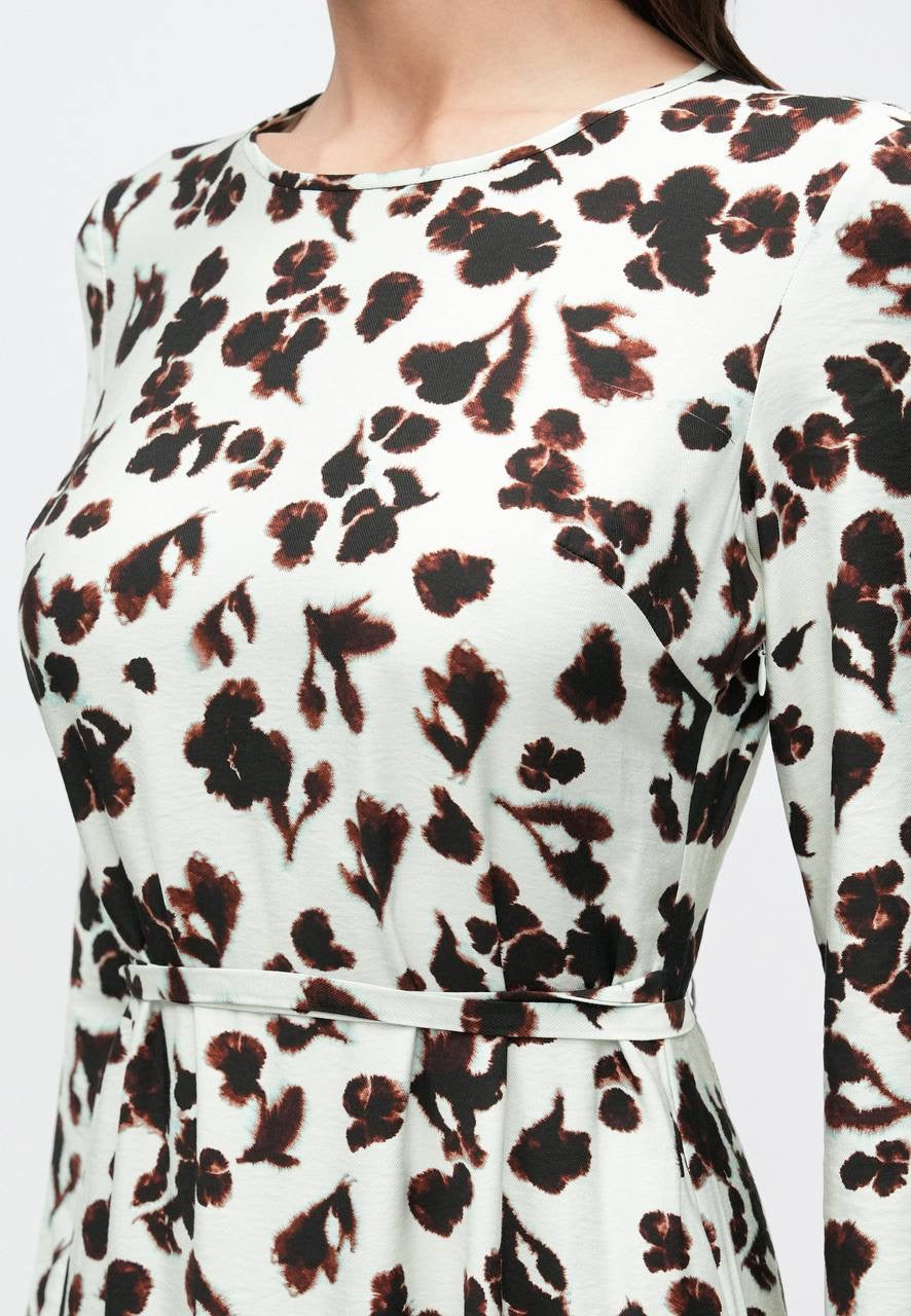 PS Waverly Floral-Print Belted Rayon-blend Jersey Midi Dress