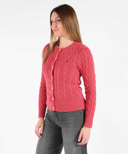 5 Colors! RL Cotton Cable Knit Crewneck Cardigan